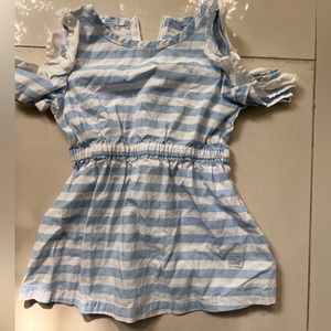 Miranda (Spanish designer ) toddler girl blue and white striped dress